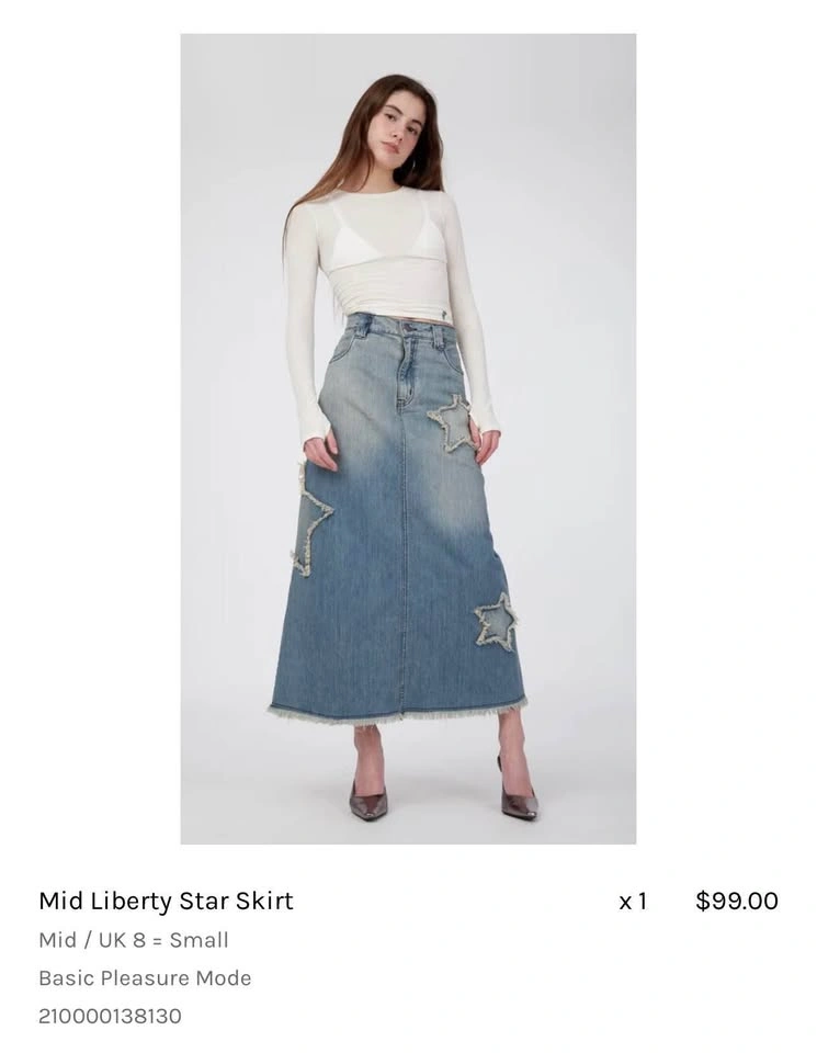Maxi denim skirt with stars - photo 2
