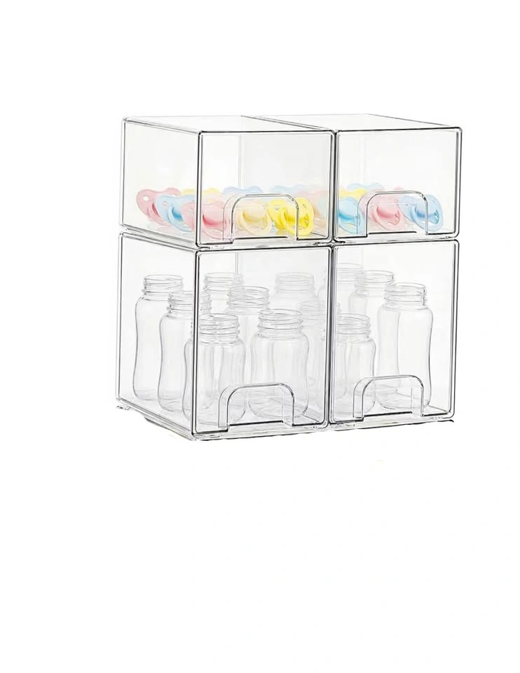 Set of 4 Clear Acrylic Stackable Storage Bins - photo 2