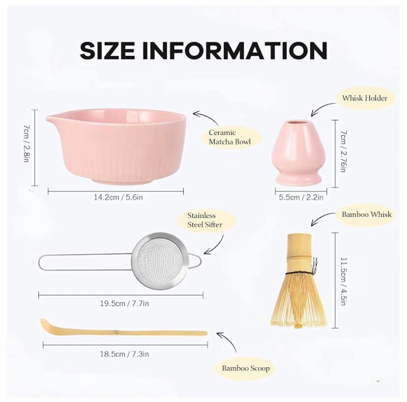 Luoia Pink 5-Piece Matcha Tea Set - photo 2