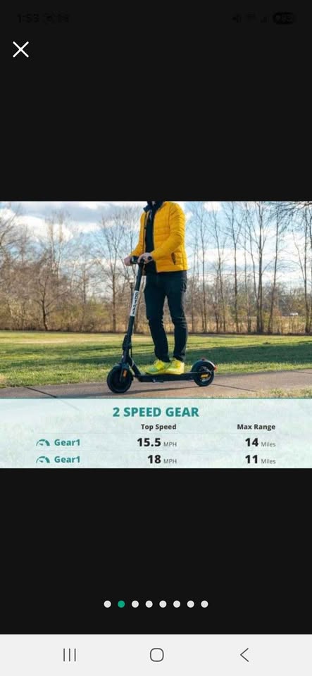 Adults Electric Scooter, 8.5" Tire, 14/16 Mile, 15.5/18 mph - photo 2