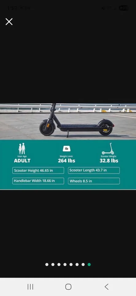 Adults Electric Scooter, 8.5" Tire, 14/16 Mile, 15.5/18 mph image indicator(7)
