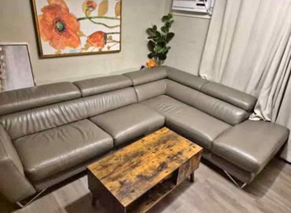 REAL ITALIAN L SHAPED SOFA WITH FREE 2 LAMPS