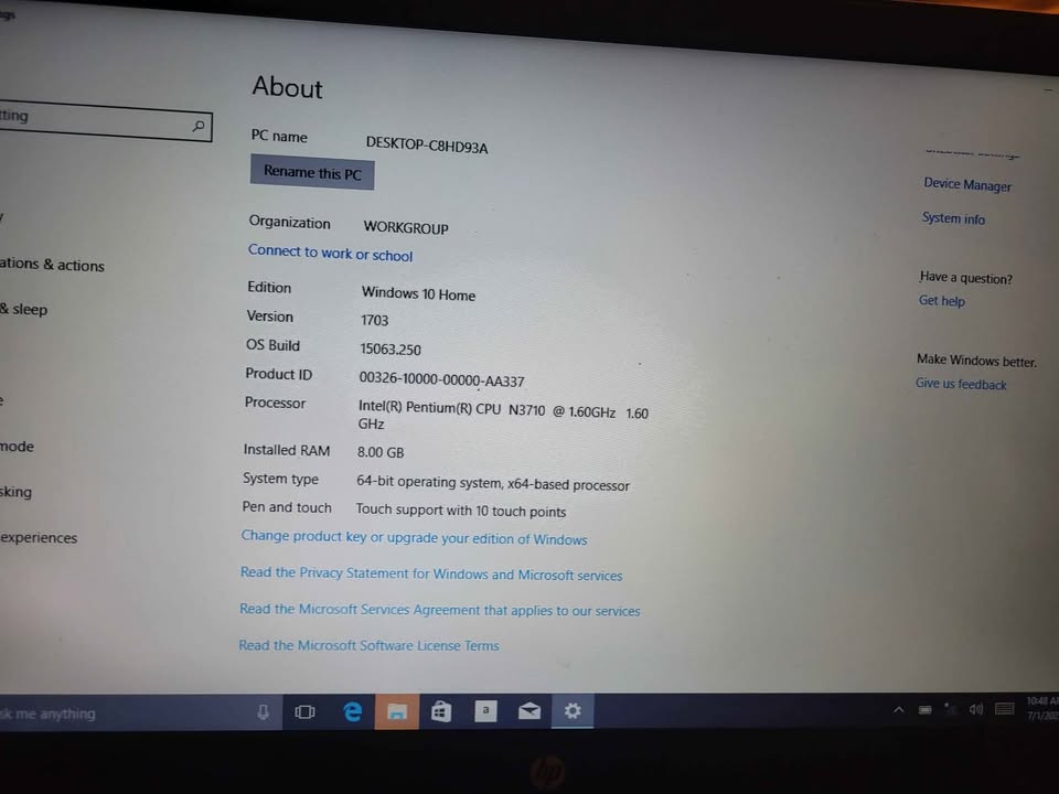 HP 15.6 laptop Touch Screen 1 TB Storage 8 GB RAM, Intel Pentium - photo 4