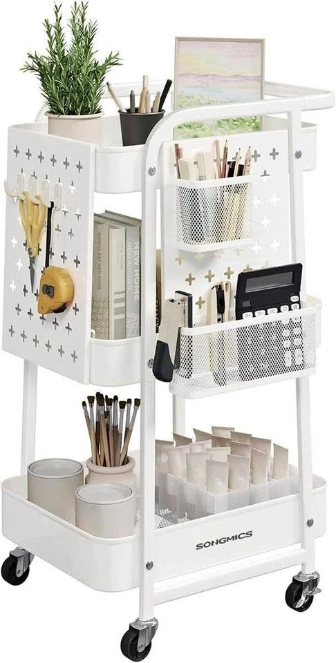 3-Tier Storage Cart, Rolling Utility Cart