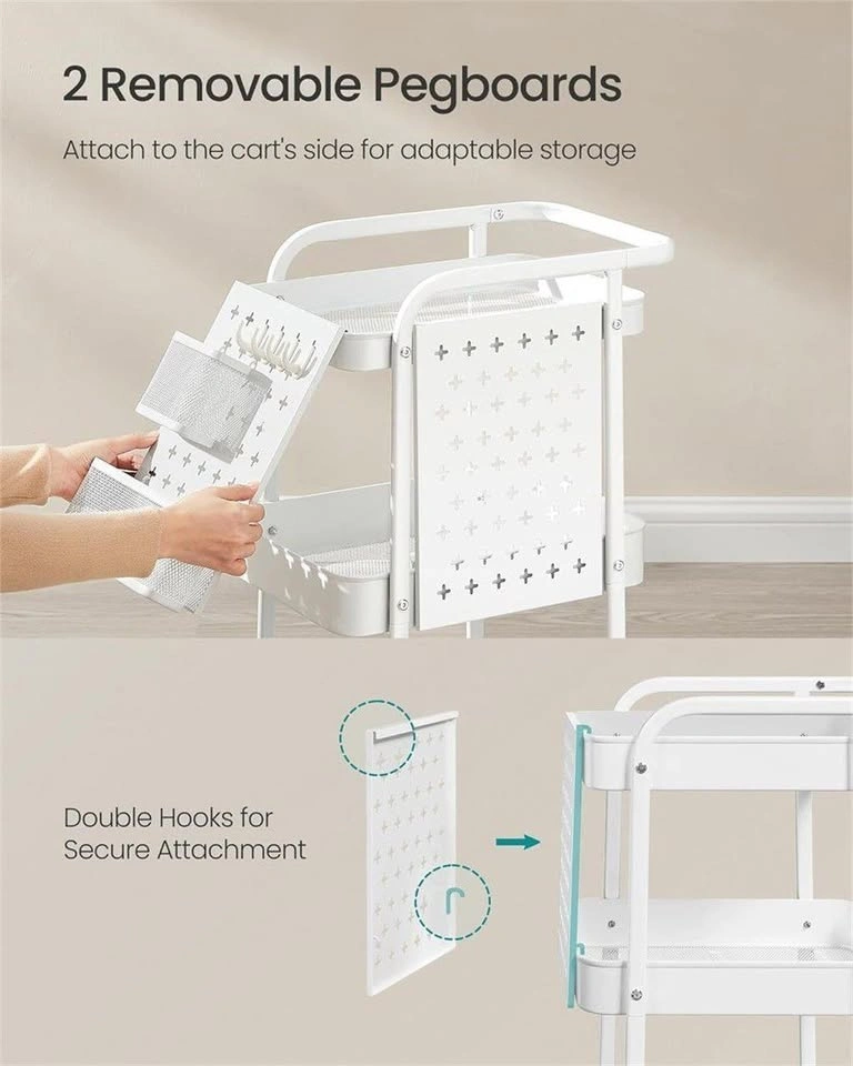 3-Tier Storage Cart, Rolling Utility Cart - photo 4