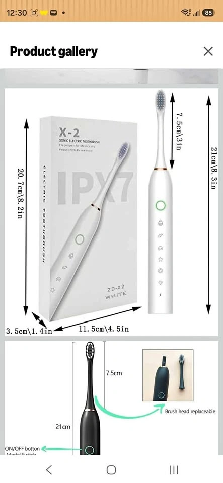 Brand New X-2 Sonic Electric Toothbrush – Rechargeable & Waterpr