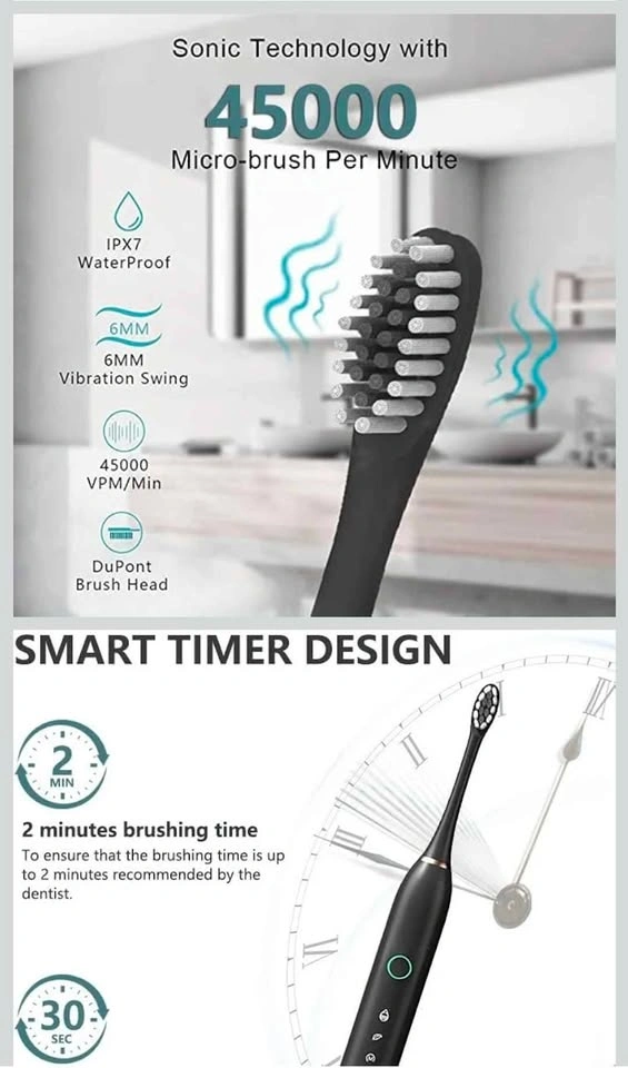 Brand New X-2 Sonic Electric Toothbrush – Rechargeable & Waterpr - photo 4
