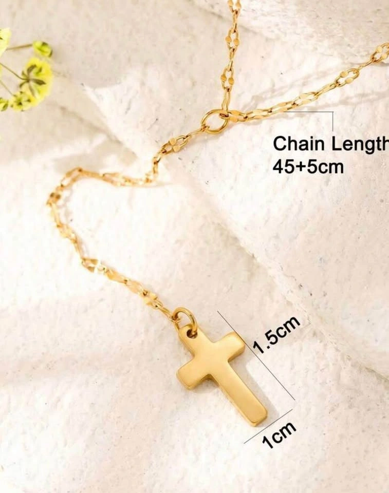 Gold-Toned Rosary Necklace with Cross and Miraculous Medal - photo 4