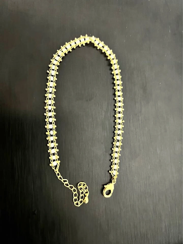 Gold-Tone copper and ceramic Anklets