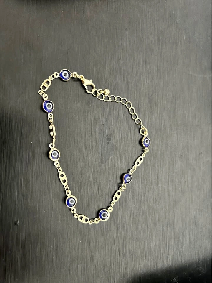 Gold-Toned Evil Eye Chain Bracelet