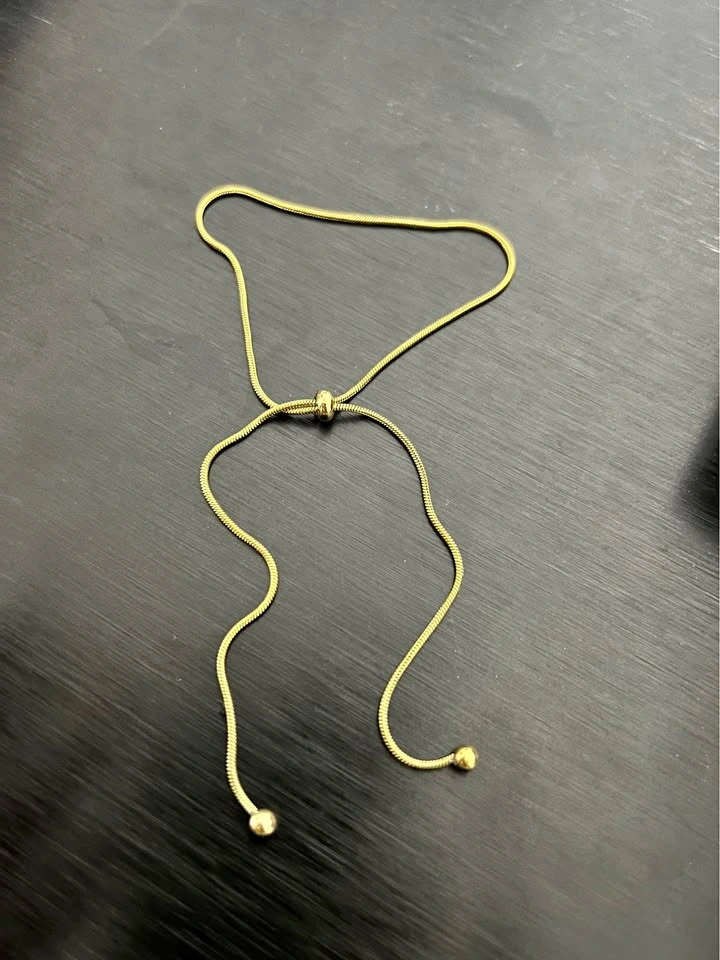 Adjustable Gold-Toned Snake Chain Anklet