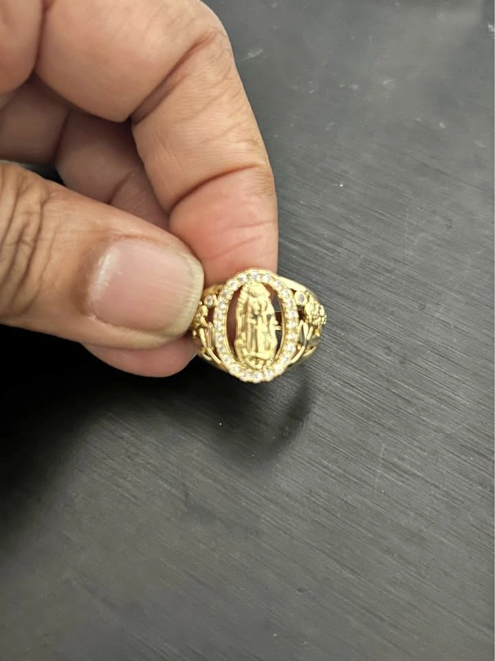 Gold-Tone Virgin Mary CZ Ring size 6, 7 & 8