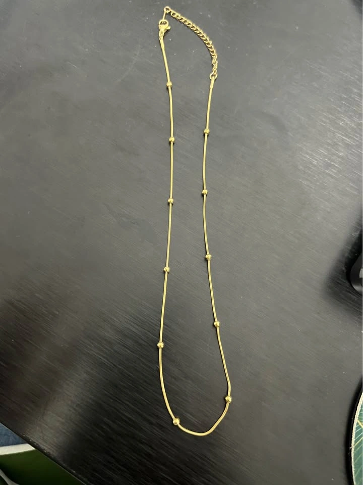 Gold-Toned Beaded Snake Chain Necklace - photo 2