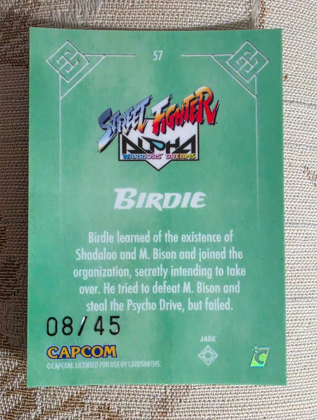 Cardsmiths Street Fighter Alpha Birdie Trading Card - photo 2
