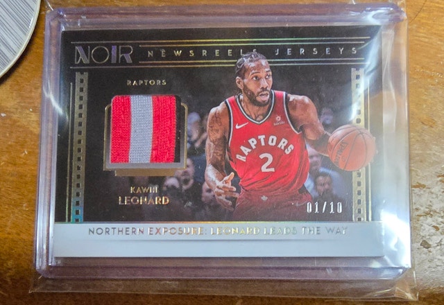 Panini Noir Kawhi Leonard Raptors Jersey Card 01/10