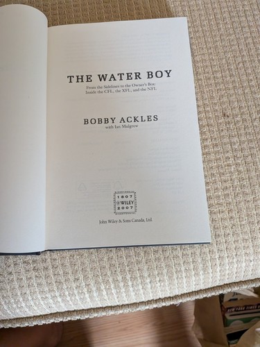 The Water Boy Bobby Ackles 2007 Hardcover CFL NFL Biography - photo 5