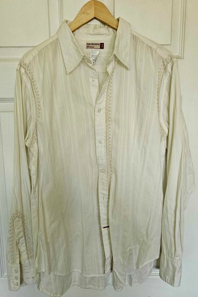 Vintage GUESS Men’s Embroidered Long Sleeve Shirt - Size XL