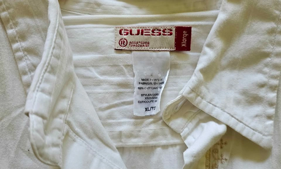 Vintage GUESS Men’s Embroidered Long Sleeve Shirt - Size XL - photo 3
