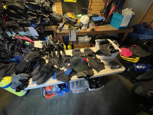 Neoprene Wetsuit, Drysuit Hoods, Gloves, and Boots