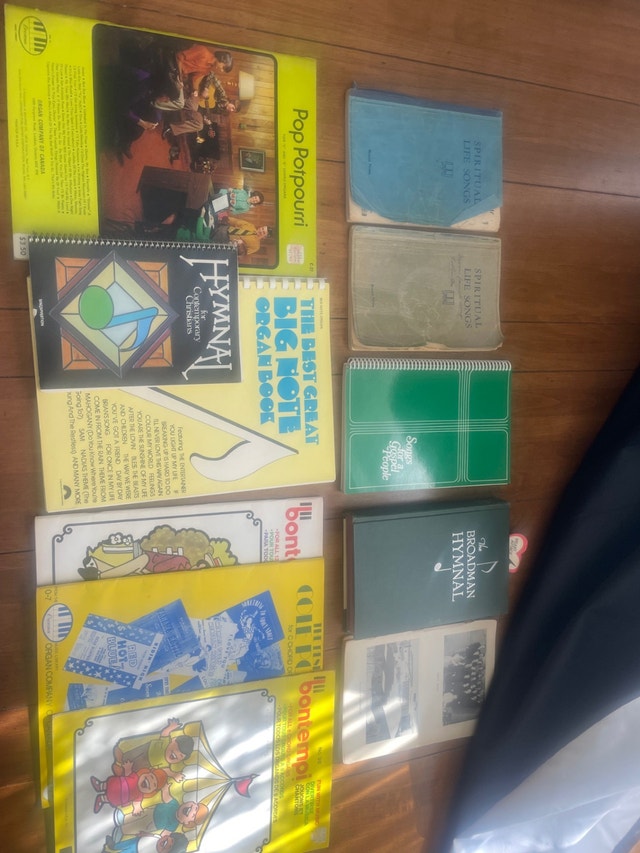 6 Vintage piano Hymnal books and 5 organ books