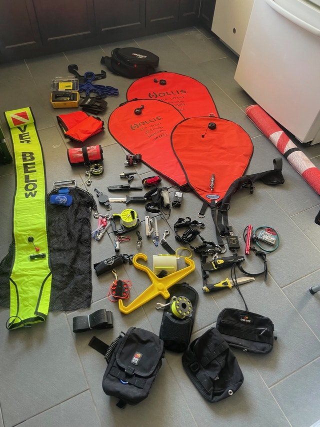 Tons of scuba diving equipment