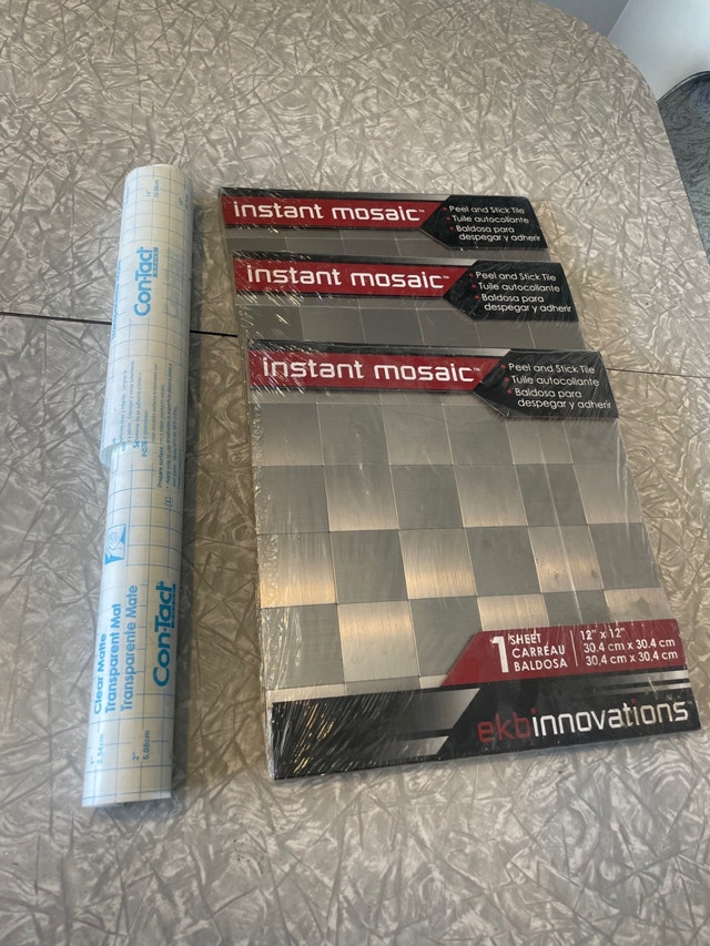 3 mosaic tiles and transparent mat
