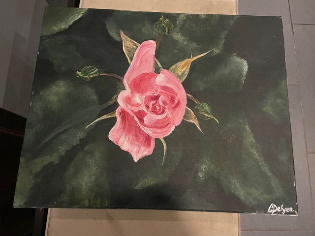 Rose canvas painting