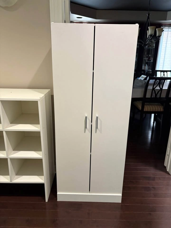 USED 2-Door Storage/Pantry Cabinet With Adjustable Shelves, Whit