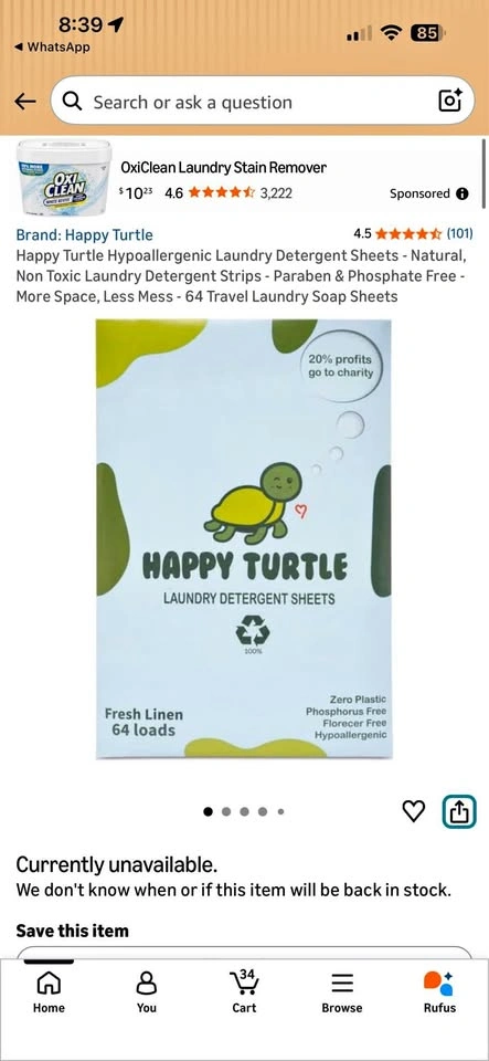 Laundry Detergent Sheets 2 for $15