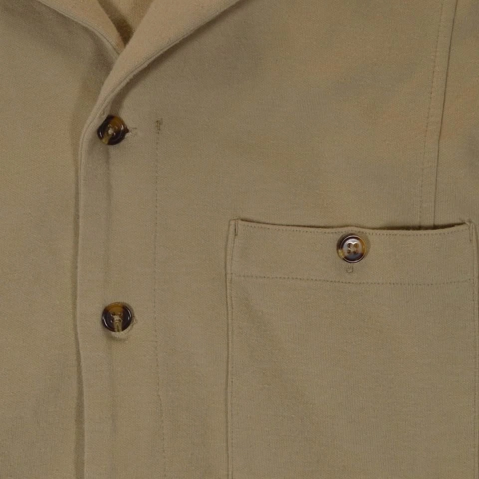 Men’s Oak + Fort Beige Ribbed Button-Up Overshirt XS - photo 4