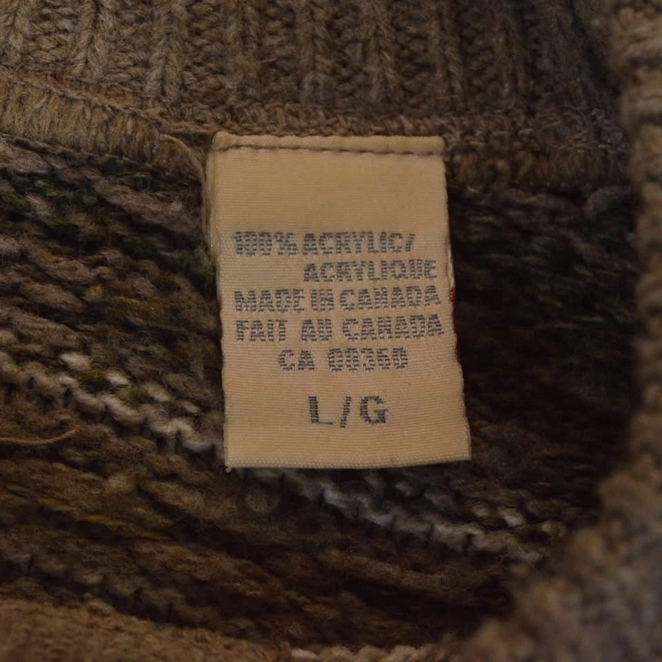 Classics Men's Geometric Grandpa Crewneck Sweater L Brown - photo 4