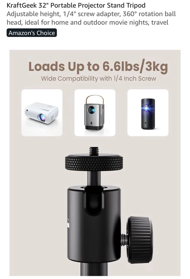 WiMiUS 1080P 5G WiFi Projector + KraftGeek 32" Tripod Stand - photo 3