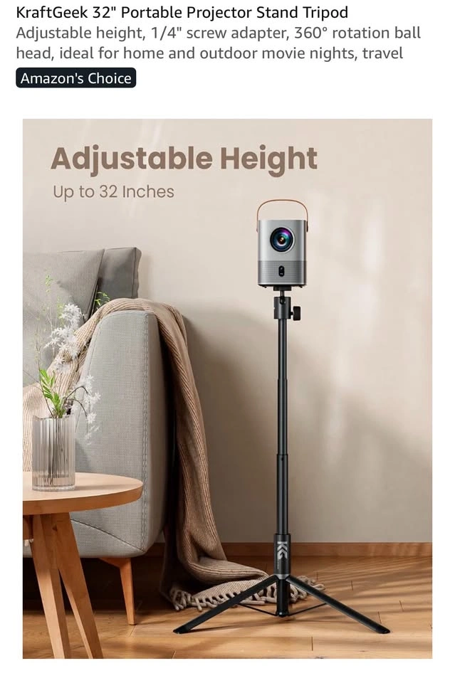 WiMiUS 1080P 5G WiFi Projector + KraftGeek 32" Tripod Stand - photo 4