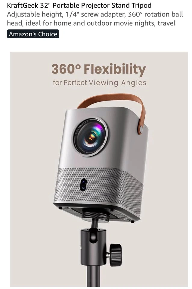 WiMiUS 1080P 5G WiFi Projector + KraftGeek 32" Tripod Stand - photo 5