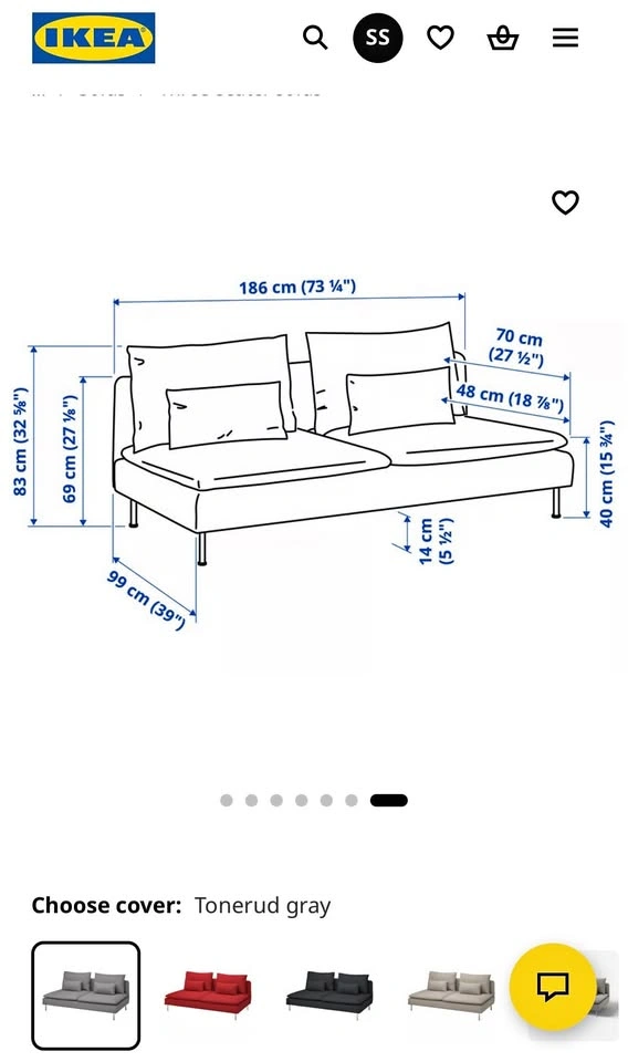 MOVING OUT: IKEA SÖDERHAMN Sofa Section (Tonerud Gray)