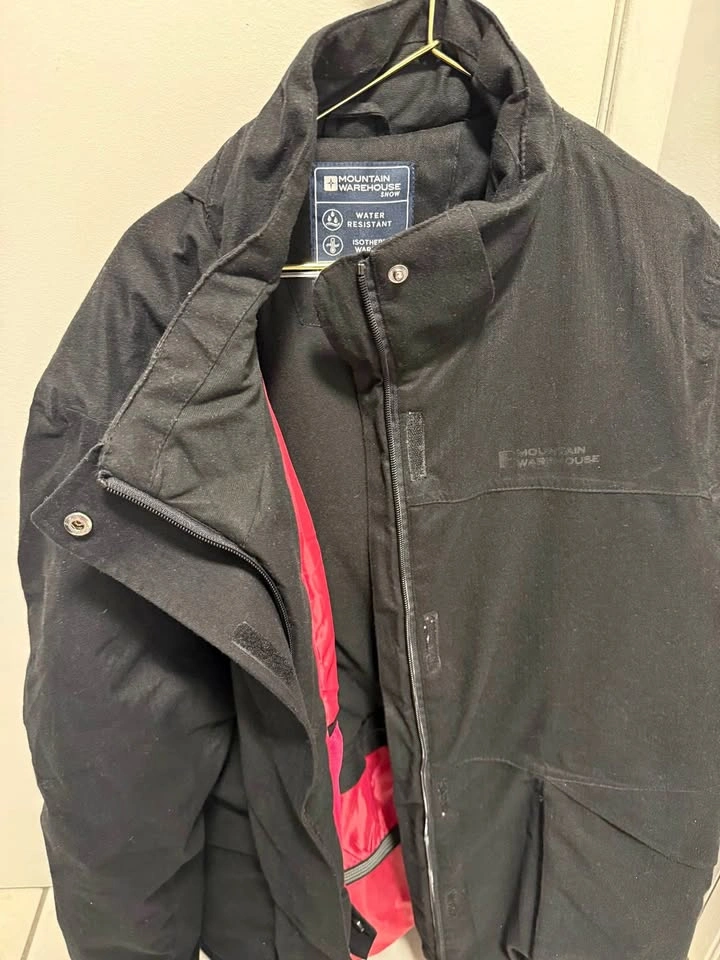 Mountain Warehouse Black Ski Jacket - Water Resistant Isotherm