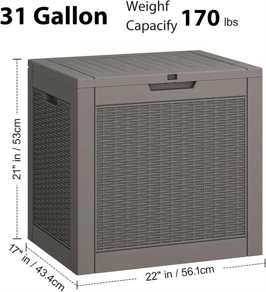 NEW- 31 Gallon Resin Storage Box with lid and handle - photo 2