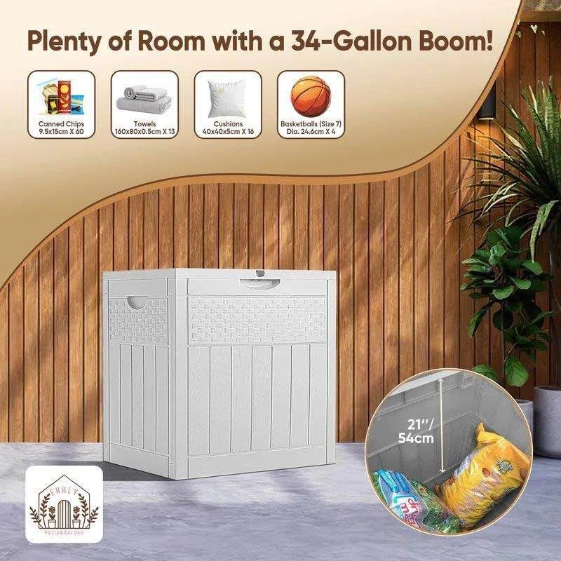 New 33 Gallon Waterproof, Lockable Deck Box - photo 3
