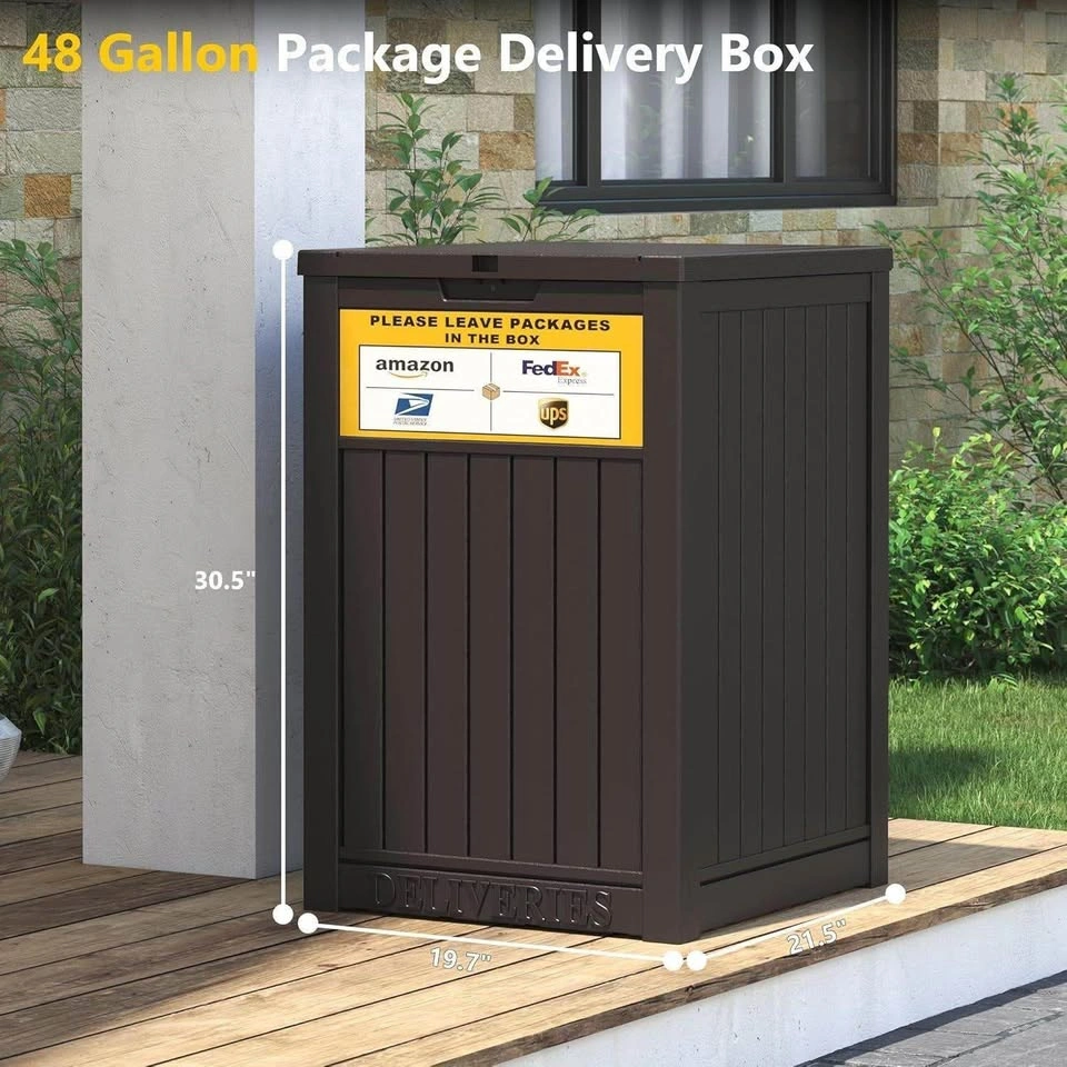 NEW-48 Gallon Outdoor Waterproof Resin Bin /Delivery Box - photo 2