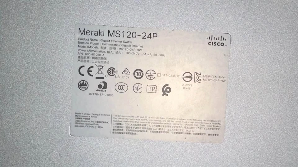 Cisco Meraki MS120-24P 24-Port Gigabit PoE Network Switch - photo 2