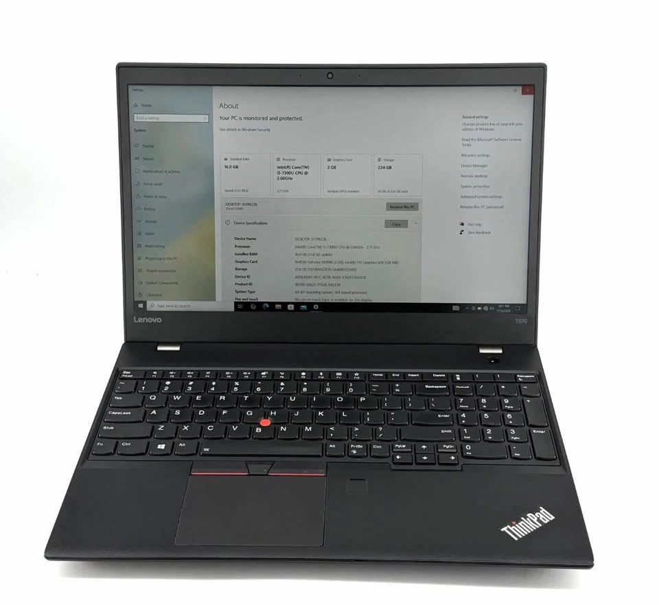 Lenovo ThinkPad T570 15.6in i5-7300U 2.6GHz 16GB 256GB SSD - photo 2