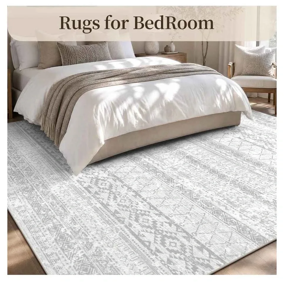 Brand new 8x10 Boho Moroccan Rug – Washable Grey/Neutral Non-Sli - photo 4