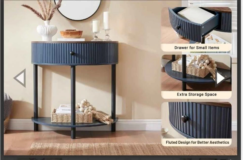 Brand New Console Table with Drawer & Shelf (Blue) - photo 3