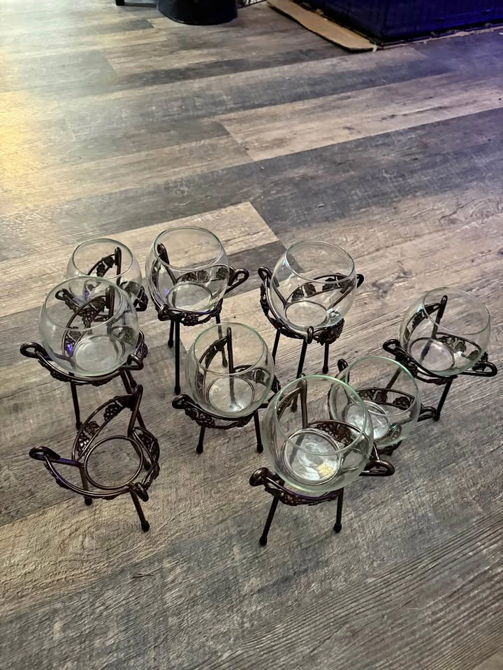 Vintage grape vine candle holders set