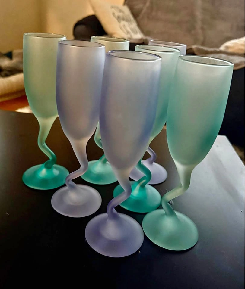 Vintage Libbey Frosted Champagne flutes