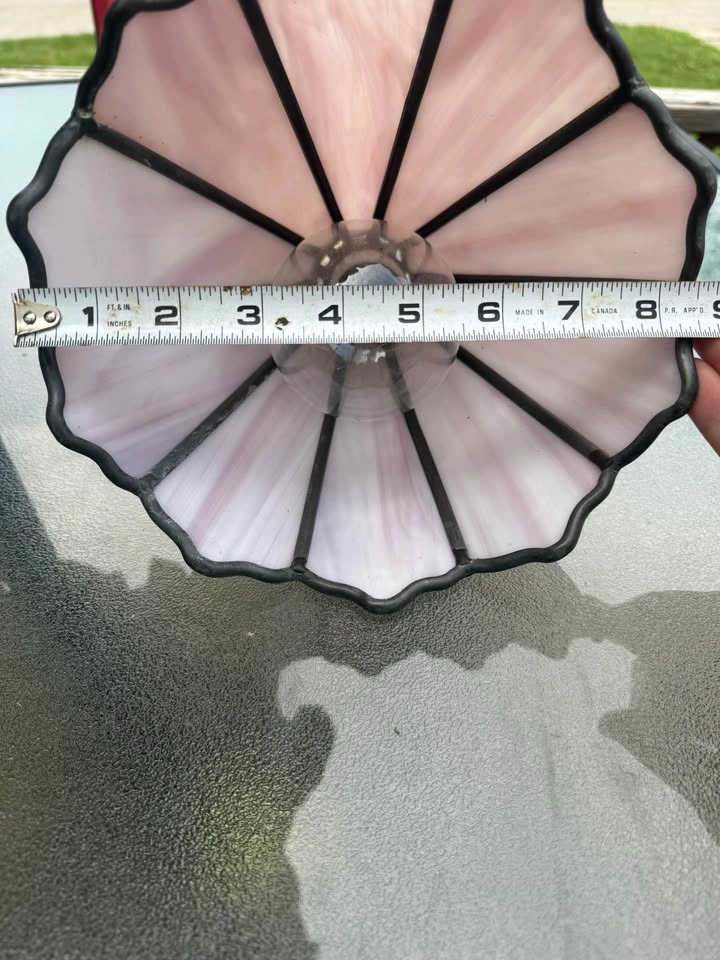 Vintage Tiffany-style slag glass hanging pendant light - photo 3