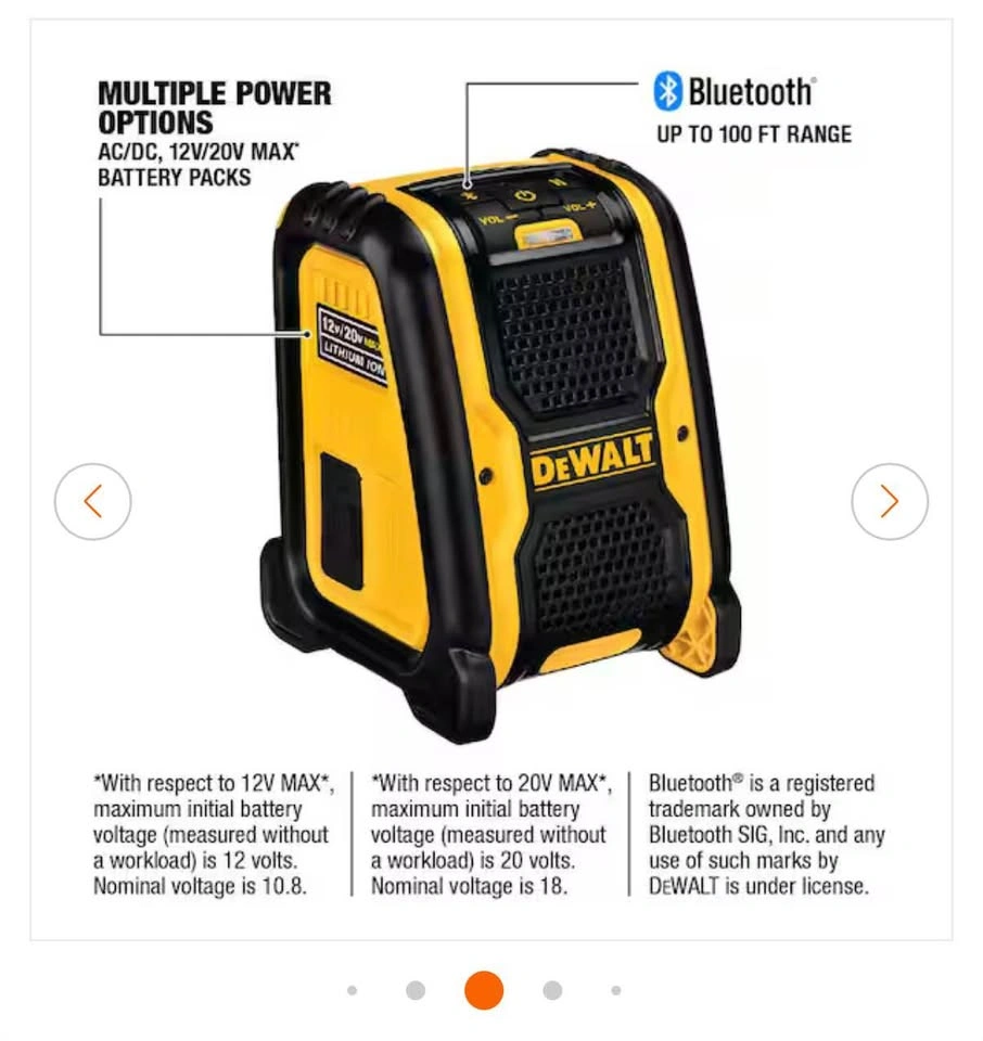 Dewalt bluetooth jobsite speaker (Battery not included) - photo 5