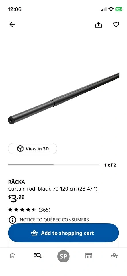 Ikea curtain rod
