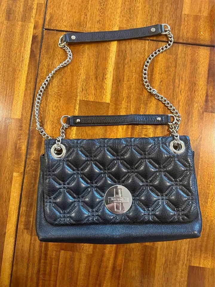 Kate Spade New York black quilted leather shoulder bag