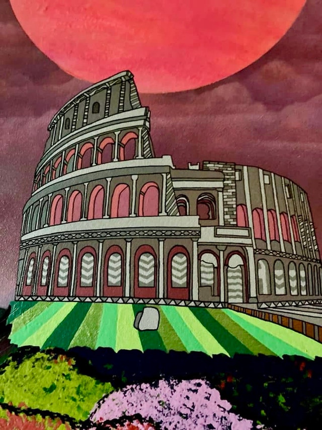 Glow in the Dark Coliseum Spray Paint Art - photo 3